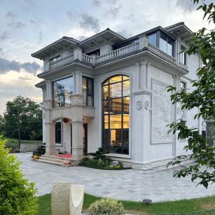 乌海 白麻花岗岩私人别墅干挂石材豪华定制