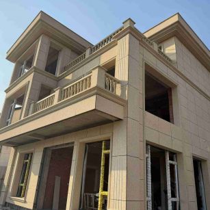 乌海 黄金麻花岗岩石材荔枝面外墙干挂效果展示