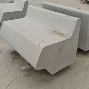 乌海 芝麻白花岗岩异形坐凳，石凳