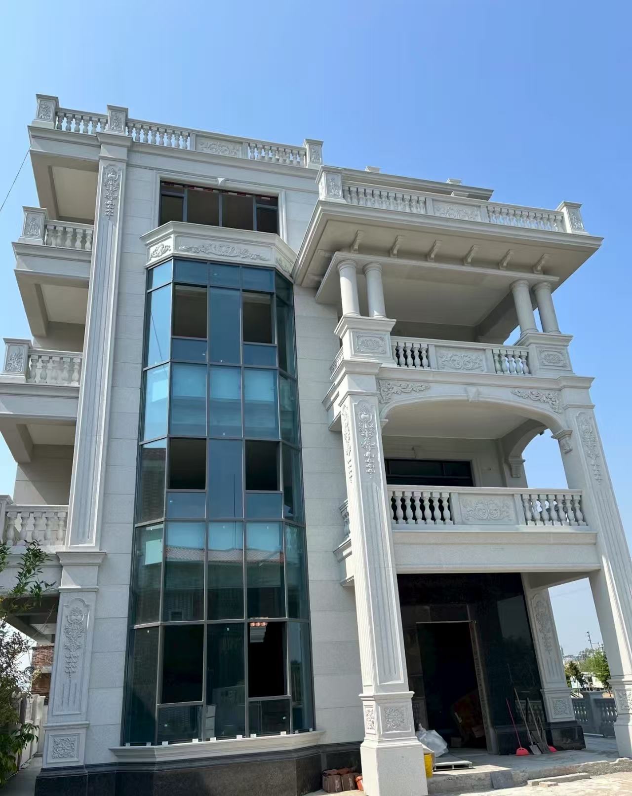 乌海 白麻花岗岩别墅外墙干挂效果展示