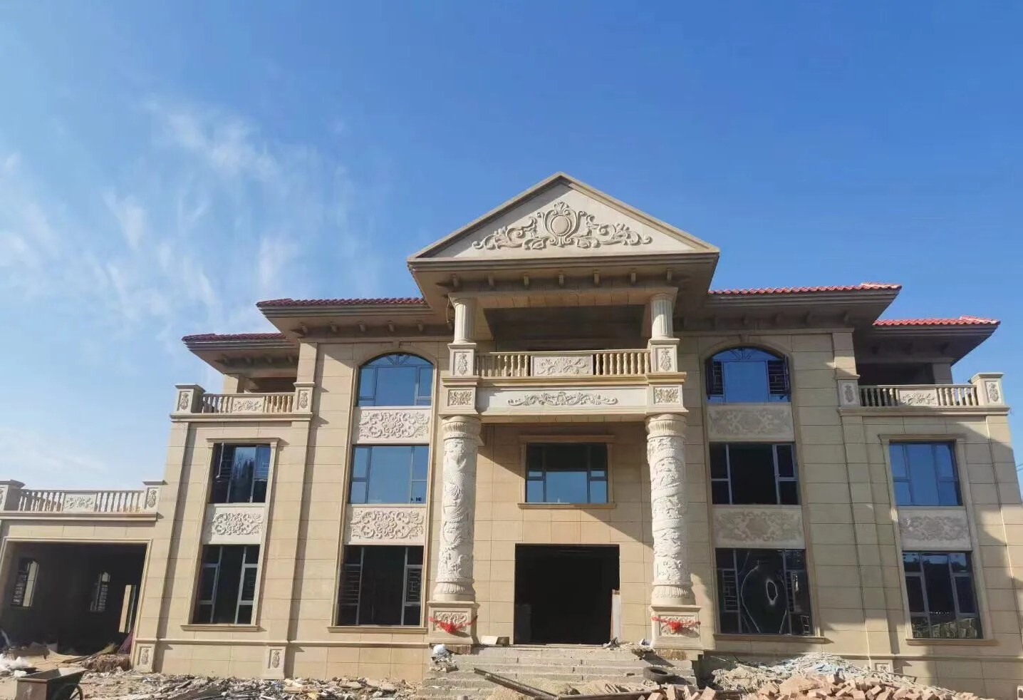 乌海 黄金麻花岗岩别墅外墙干挂