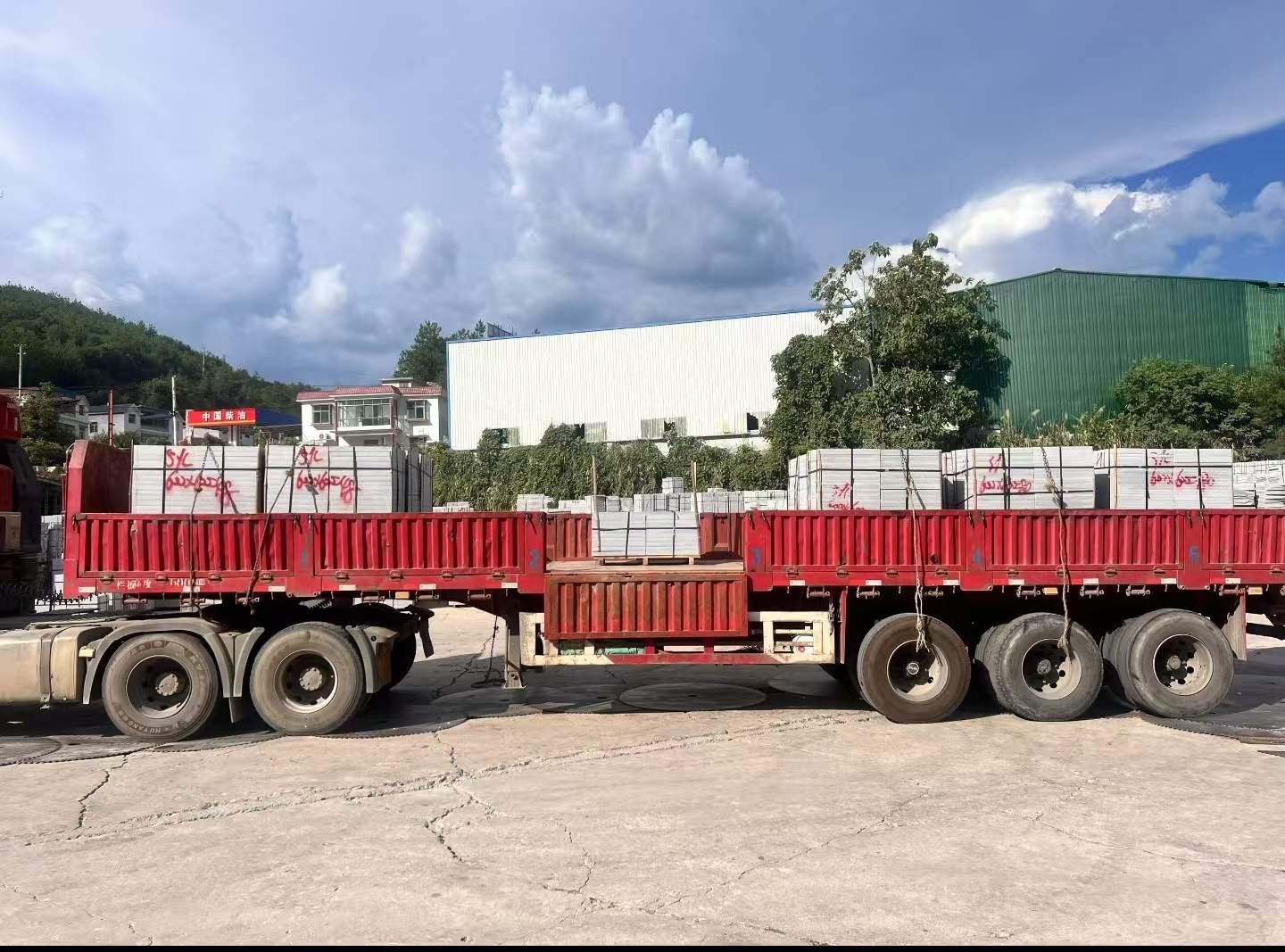 乌海 芝麻灰花岗岩地铺石出货日常