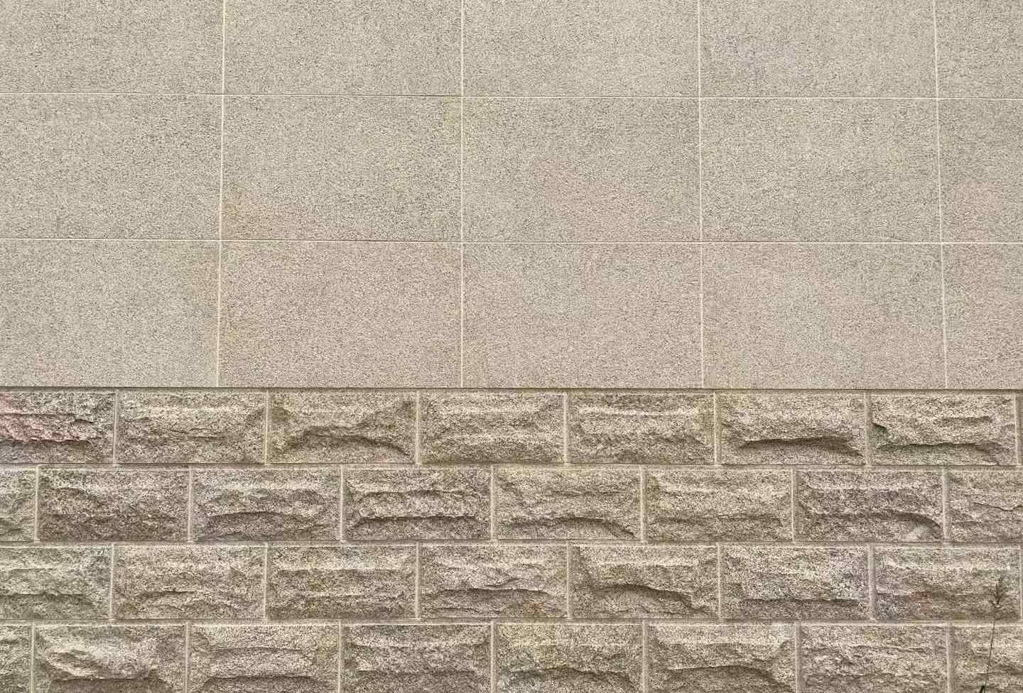 乌海 黄金麻自然面蘑菇石配荔枝面干挂