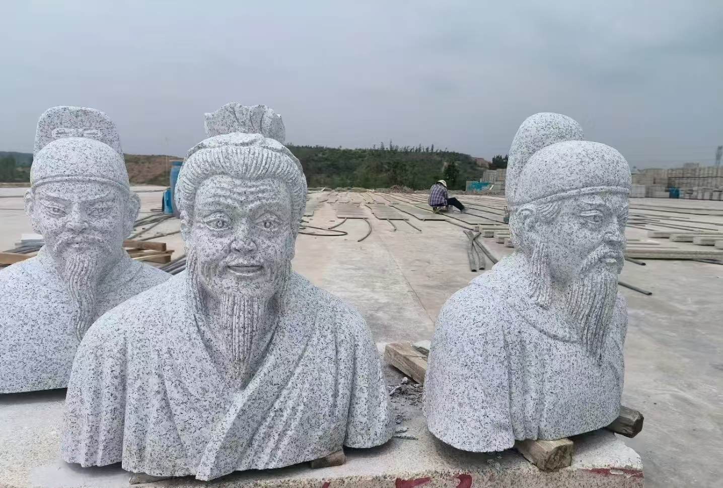 乌海 白麻花岗岩石材人物立体雕刻