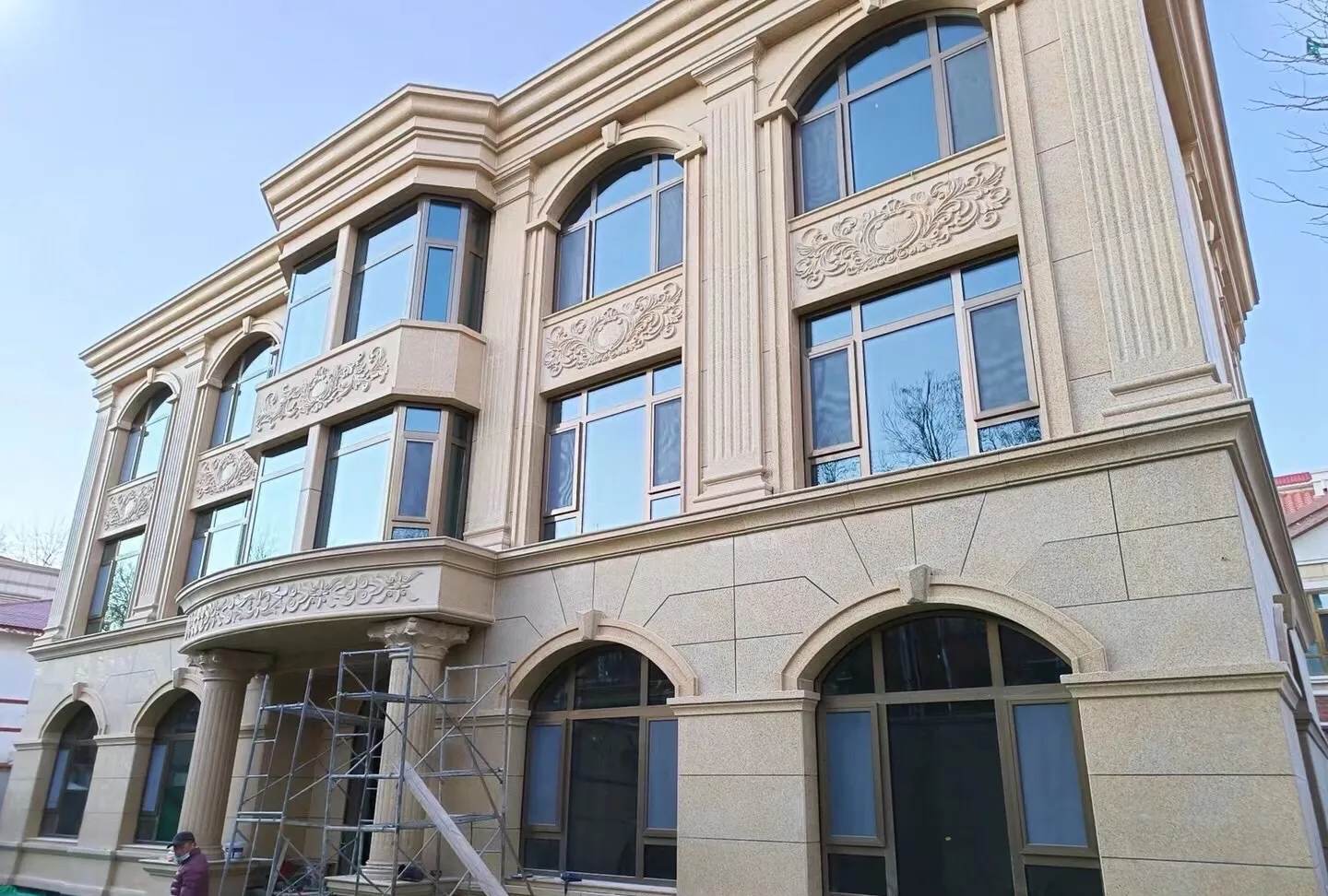 乌海 黄金麻花岗岩别墅外墙干挂